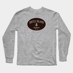 Jekyll Island Georgia Sea Islands Anchor Brown Long Sleeve T-Shirt